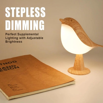 Small Desk Lamp, Bird Lamp Bedside Lamps with 3 Color Temperature and Touch Sensor,Cordless Lamp Kids Night Light